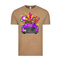 Vintage Coffee mardi gras truck leopard mask Vintage Tee - FaDigitalArtStudio