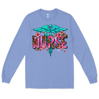 Colony Blue floral nurse Long Sleeve Tee - AdoDesignShop