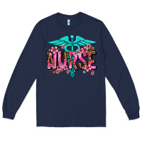 Navy floral nurse Long Sleeve Tee - AdoDesignShop