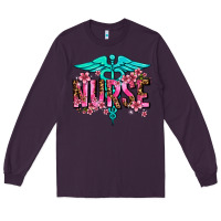 Plum floral nurse Long Sleeve Tee - AdoDesignShop