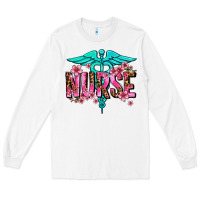 White floral nurse Long Sleeve Tee - AdoDesignShop
