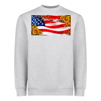 Heather Grey usa flag and sunflower license plate Heavyweight Sweatshirt - HRA Design Shop