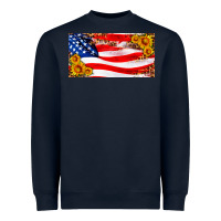 Navy usa flag and sunflower license plate Heavyweight Sweatshirt - HRA Design Shop