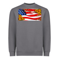Storm usa flag and sunflower license plate Heavyweight Sweatshirt - HRA Design Shop
