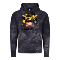 Cloud Black softball life messy bun Vintage Hoodie - Zillion Design Studio