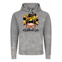 Cloud Rock softball life messy bun Vintage Hoodie - Zillion Design Studio