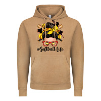 Vintage Camel softball life messy bun Vintage Hoodie - Zillion Design Studio