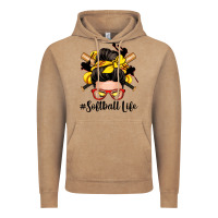 Vintage Coffee softball life messy bun Vintage Hoodie - Zillion Design Studio