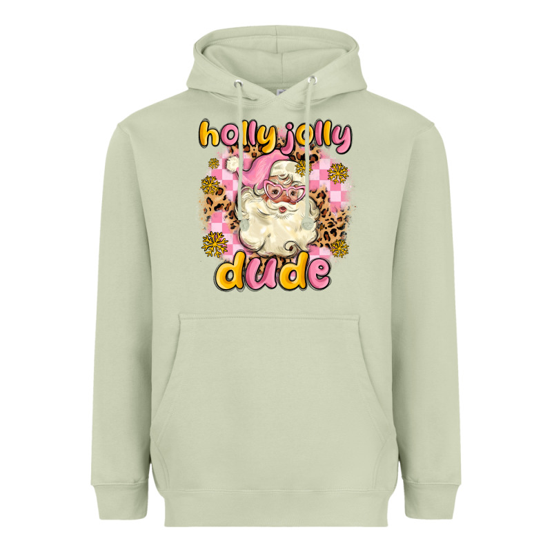 Holly Jolly Dude Heavyweight Hoodie by MaliasSmallBusiness | Teevron