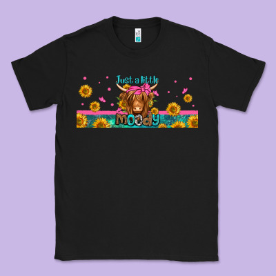 Just A Little Moody Long Haired Cow Classic Tee Designed By Jasminsmagicworld