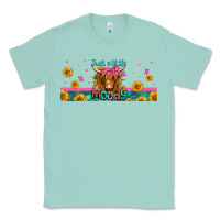 Seafoam just a little moody long haired cow Classic Tee - Jasminsmagicworld