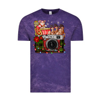 Cloud Purple Christmas Santa Vintage Camera Vintage Tee - FaDigitalArtStudio