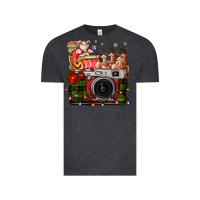 Vintage Black Christmas Santa Vintage Camera Vintage Tee - FaDigitalArtStudio