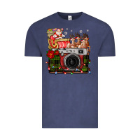 Vintage Denim Christmas Santa Vintage Camera Vintage Tee - FaDigitalArtStudio