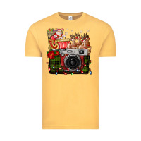 Vintage Mustard Christmas Santa Vintage Camera Vintage Tee - FaDigitalArtStudio