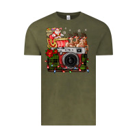 Vintage Olive Christmas Santa Vintage Camera Vintage Tee - FaDigitalArtStudio