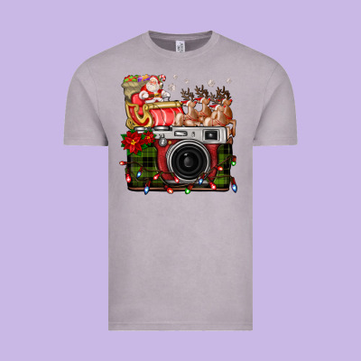 Christmas Santa Vintage Camera Vintage Tee Designed By Fadigitalartstudio