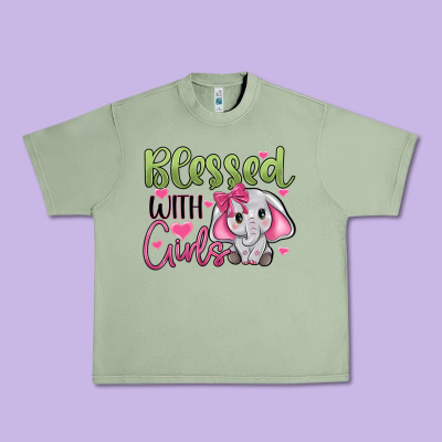 Blessed With Girls Urban Heavy Tee Designed By Jahusdesignshop