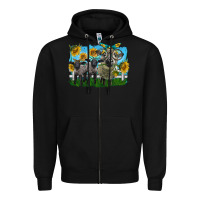 Black cute hempshire sheep family Zipper Hoodie - LillyAllenDesigns