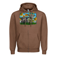 Chestnut cute hempshire sheep family Zipper Hoodie - LillyAllenDesigns