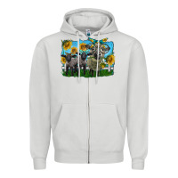 Dove Grey cute hempshire sheep family Zipper Hoodie - LillyAllenDesigns