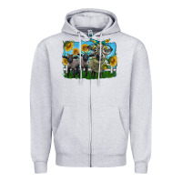 Heather Grey cute hempshire sheep family Zipper Hoodie - LillyAllenDesigns