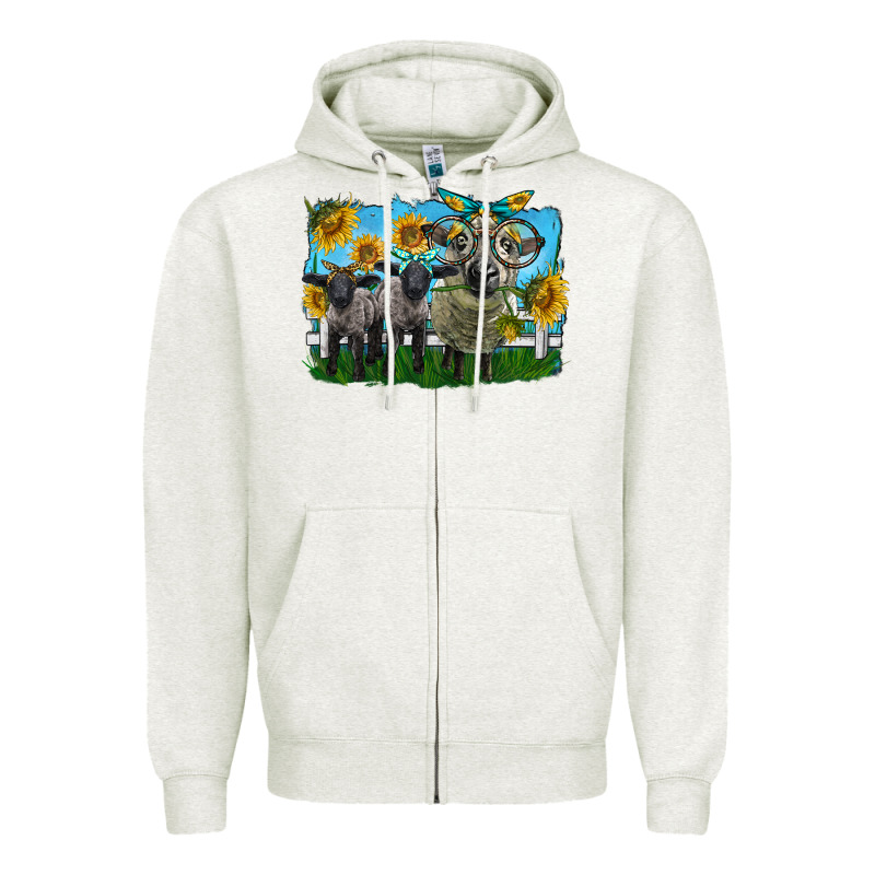 Cute Hempshire Sheep Family Zipper Hoodie by LillyAllenDesigns | Teevron