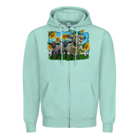 Seafoam cute hempshire sheep family Zipper Hoodie - LillyAllenDesigns
