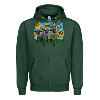 Sports Green cute hempshire sheep family Zipper Hoodie - LillyAllenDesigns