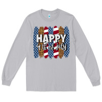 Moon Dust happy 4th of july brushstrokes Long Sleeve Tee - BundleAndBundleShop