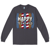 Smoke happy 4th of july brushstrokes Long Sleeve Tee - BundleAndBundleShop