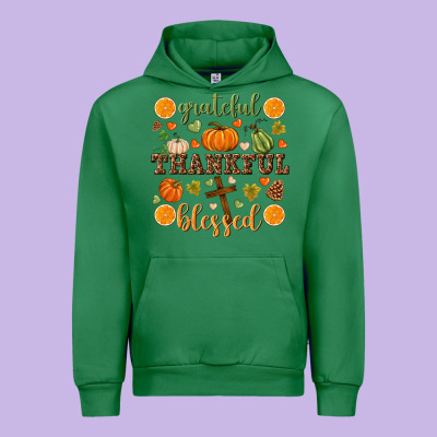 Grateful Thankful Blessed Urban Hoodie Designed By Nancycooperartshop