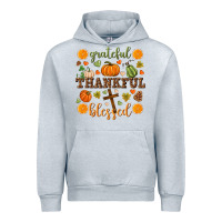 Heather Grey Grateful thankful blessed Urban Hoodie - NancyCooperArtShop