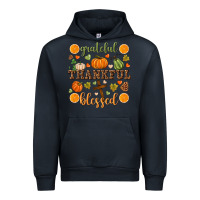 Navy Grateful thankful blessed Urban Hoodie - NancyCooperArtShop