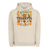 Pigment French Oak Grateful thankful blessed Urban Hoodie - NancyCooperArtShop