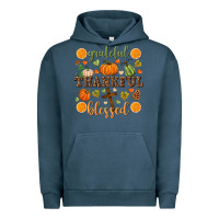 Pigment Midnight Navy Grateful thankful blessed Urban Hoodie - NancyCooperArtShop