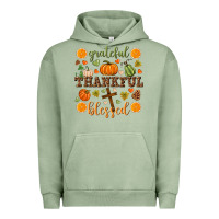 Pigment Oil Green Grateful thankful blessed Urban Hoodie - NancyCooperArtShop