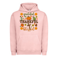 Pigment Salmon Grateful thankful blessed Urban Hoodie - NancyCooperArtShop