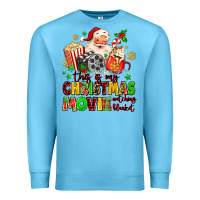 Ocean Blue this is my christmas movie watching blanket Premium Sweatshirt - MaliasSmallBusiness