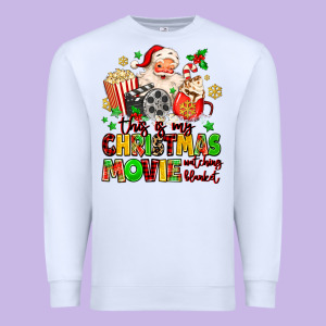 This Is My Christmas Movie Watching Blanket Premium Sweatshirt Designed By Maliassmallbusiness