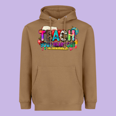 Teach Your Heart Out Heavyweight Hoodie Designed By Nancycooperartshop