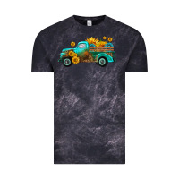 Cloud Black farm truck with sunflower Vintage Tee - HRA Design Shop
