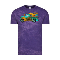 Cloud Purple farm truck with sunflower Vintage Tee - HRA Design Shop