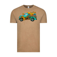 Vintage Coffee farm truck with sunflower Vintage Tee - HRA Design Shop
