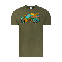 Farm Truck With Sunflower Vintage Tee | Teevron