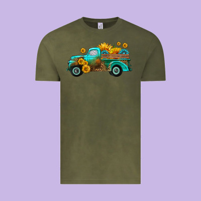 Farm Truck With Sunflower Vintage Tee Designed By Hra Design Shop