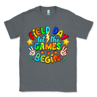 Charcoal Heather Field Day Let The Games Begin Classic Tee - CowhideDigitalArt