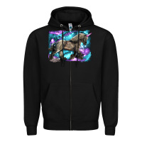 Black black unicorn Zipper Hoodie - LillyAllenDesigns