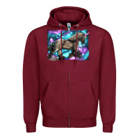 Burgundy black unicorn Zipper Hoodie - LillyAllenDesigns