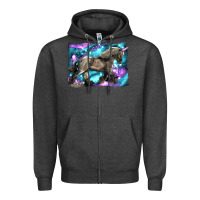 Charcoal Heather black unicorn Zipper Hoodie - LillyAllenDesigns